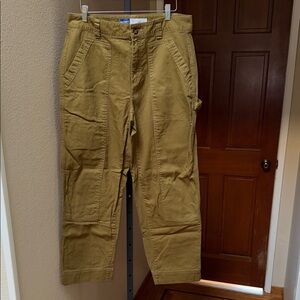 Old Navy Women's Olive Green Straight Leg Cargo High Rise Pants Women’s Sz 12